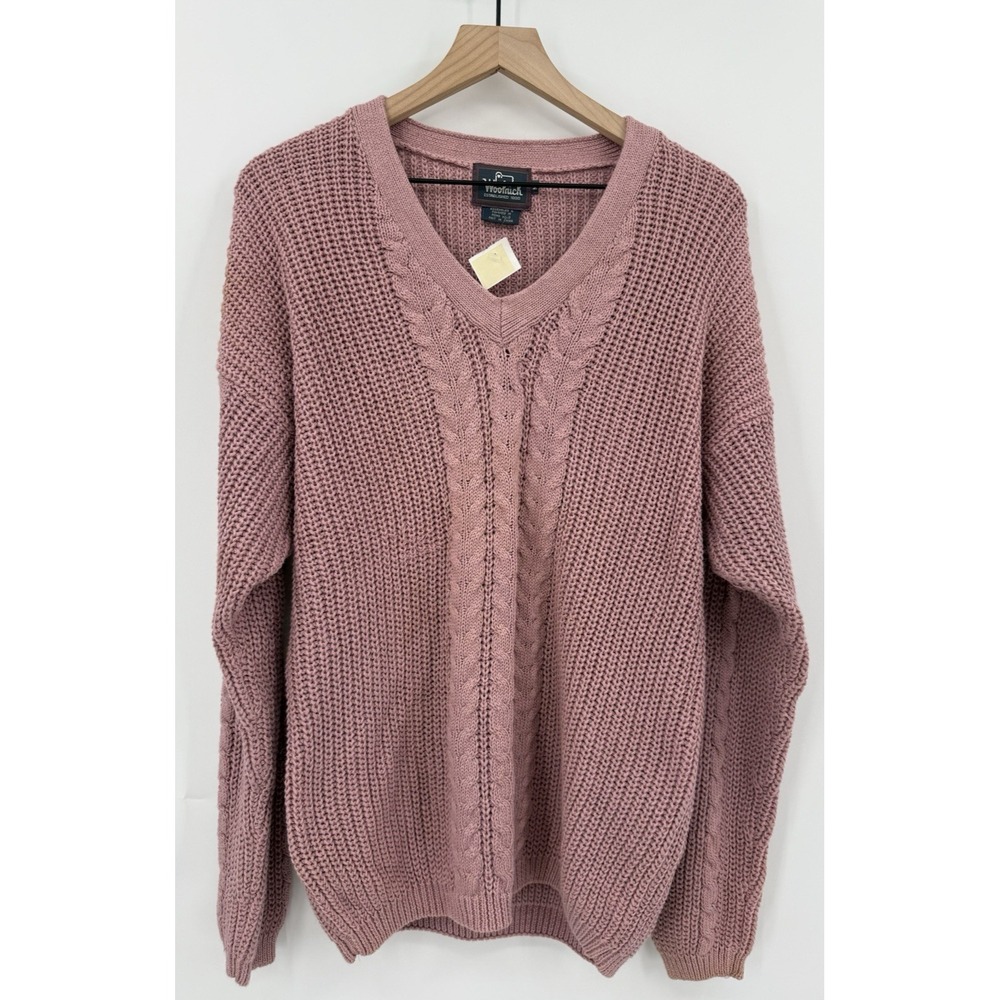 Vintage Woolrich Sweater Womens Medium Pink Cable‎ Knit Cotton Blend NEW Read